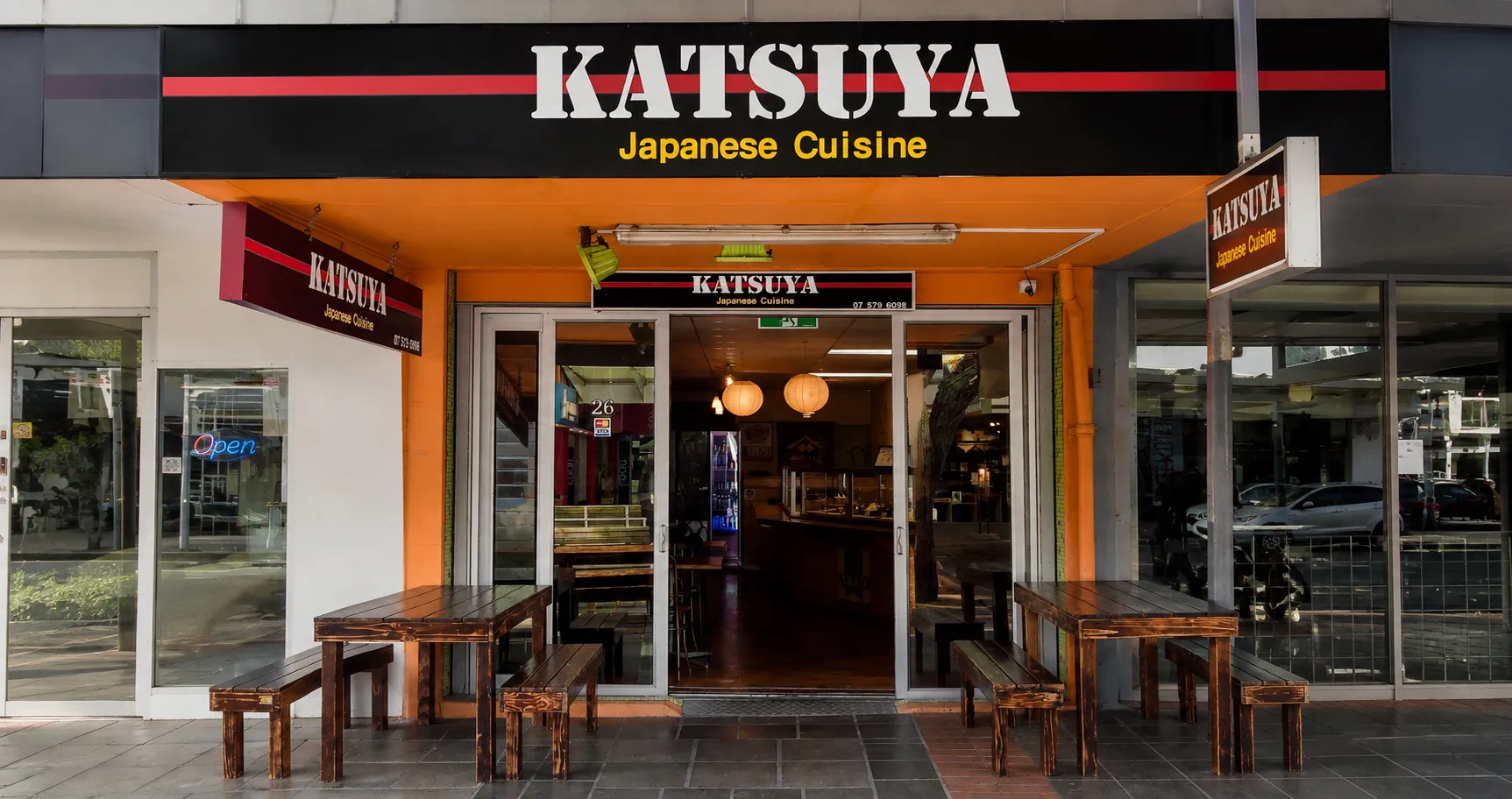 Front entrance of KATSUYA Japanese cuisine at 26 Devonport Road